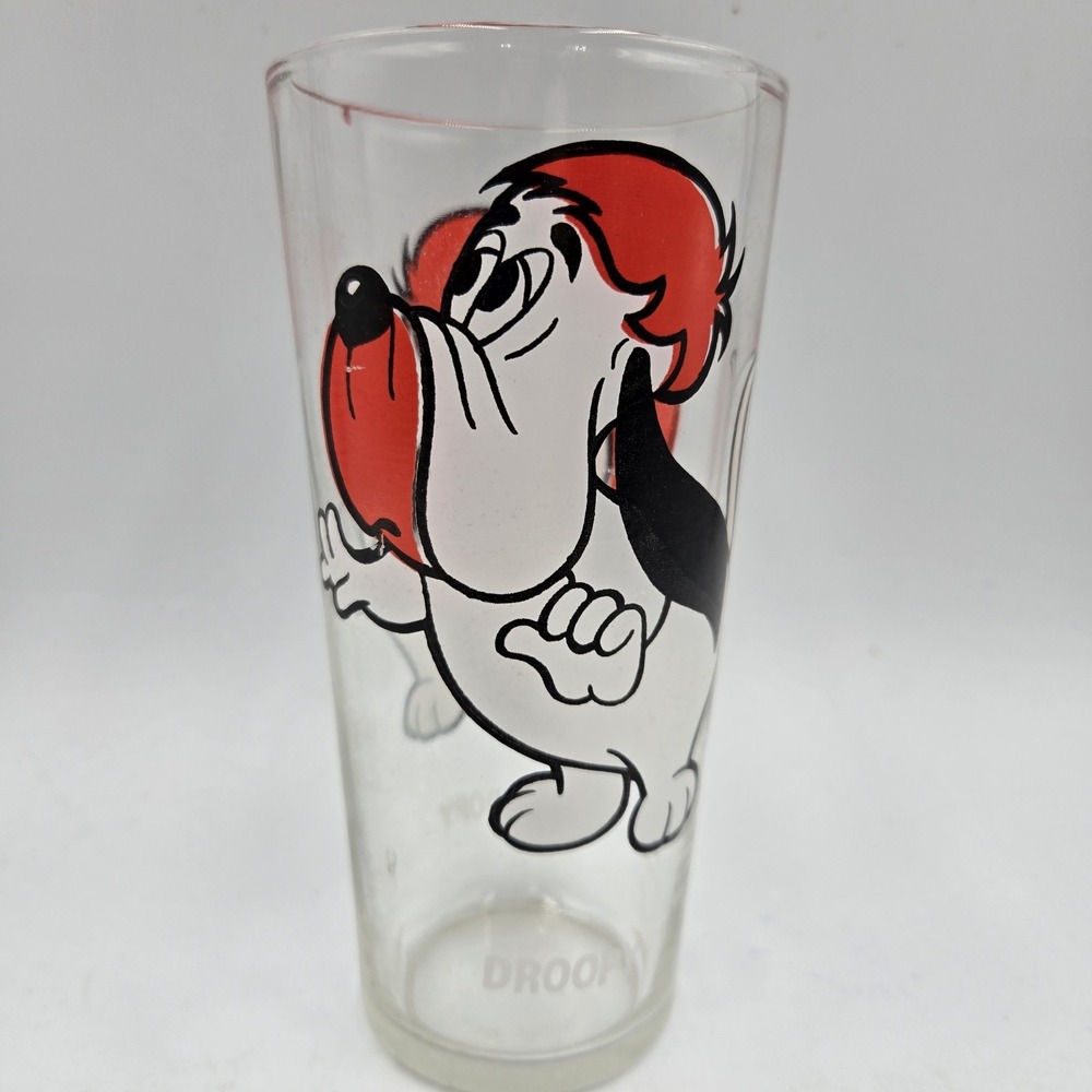 Droopy Pepsi Collector Series 1975 Drinking Clear Glass MGM Inc Vintage